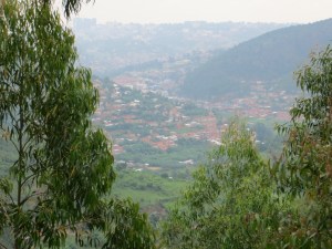 View of Kigali from Highway Approaching City